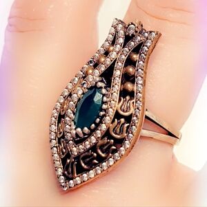 18k Gold/Sterling Turkish Gemstone Ring SIZE 7½